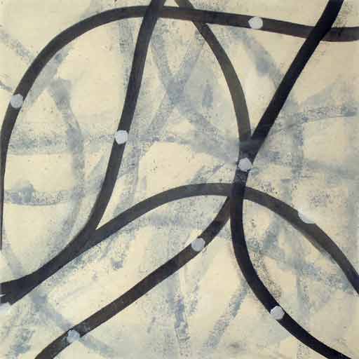 Cross Over I - Oil Bar on Paper - Image 16" x 16" - Paper 30" x 22"